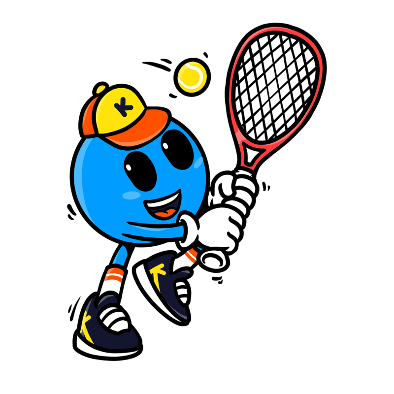 Kikoby joue au tennis