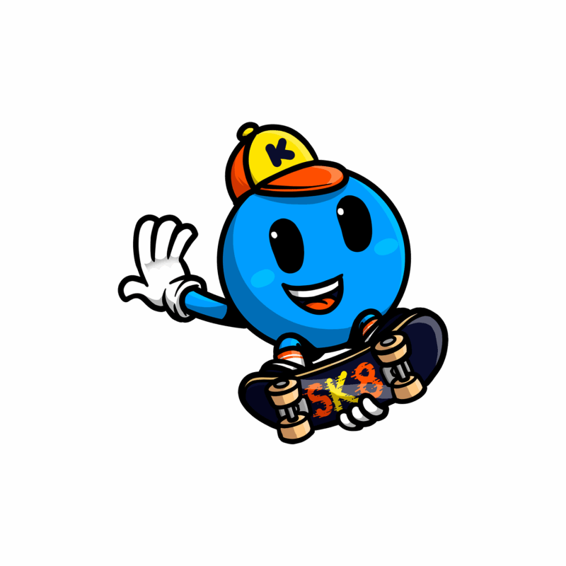 Kikoby fait du skateboard