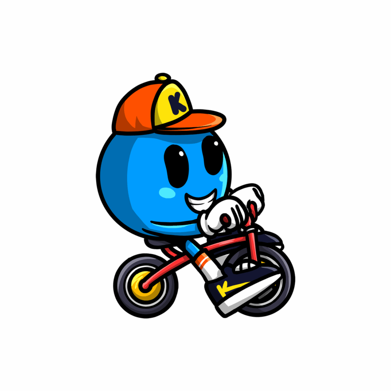 Kikoby fait du vélo