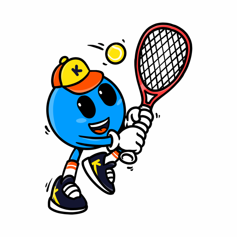 Kikoby joue au tennis