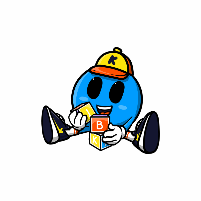 Kikoby joue avec des cubes