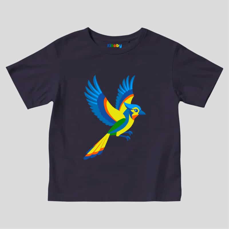 T-shirt Enfant Kikobird - Bleu marine