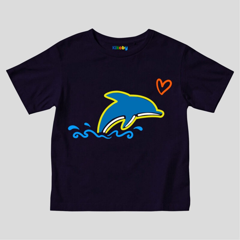 T-shirt Enfant Dolphin - Bleu marine