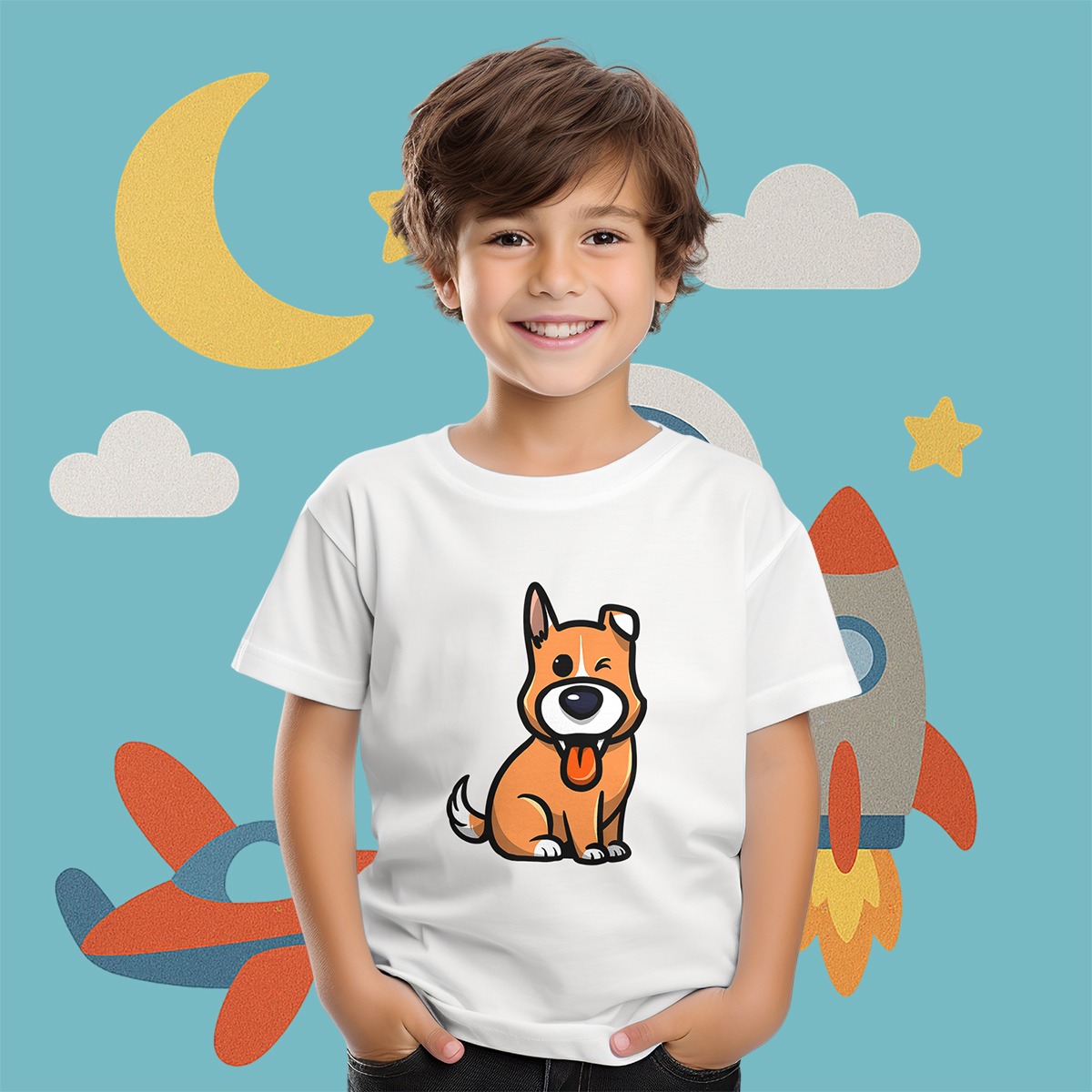 T-shirt garçon Kikodog blanc